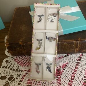 Bed Bath & Beyond Silver and Blue shoe wine charms